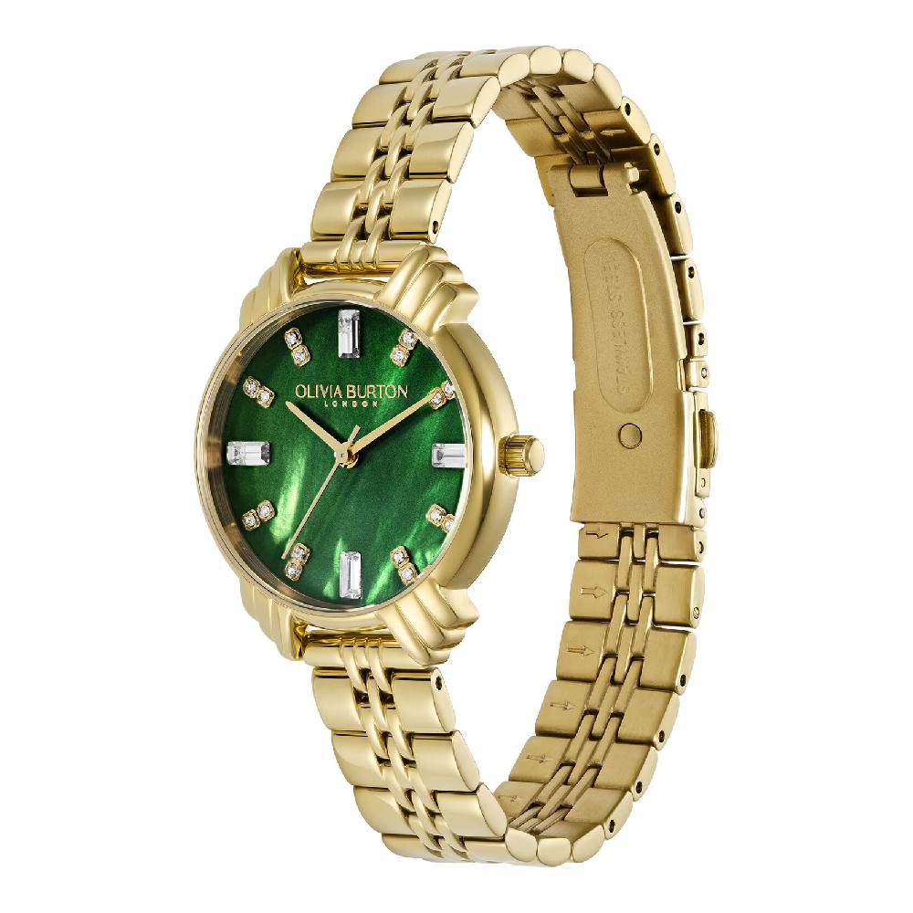 Olivia Burton 30mm Emerald & Gold Bracelet Watch