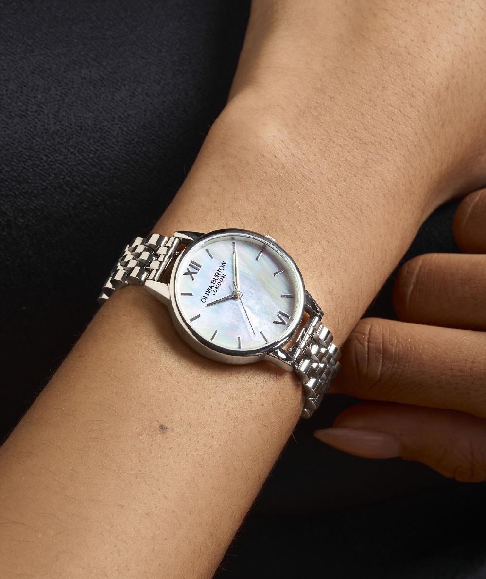 Olivia Burton 30mm White & Silver Bracelet Watch