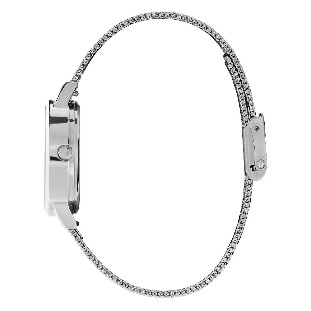 Olivia Burton 30mm White & Silver Mesh Watch