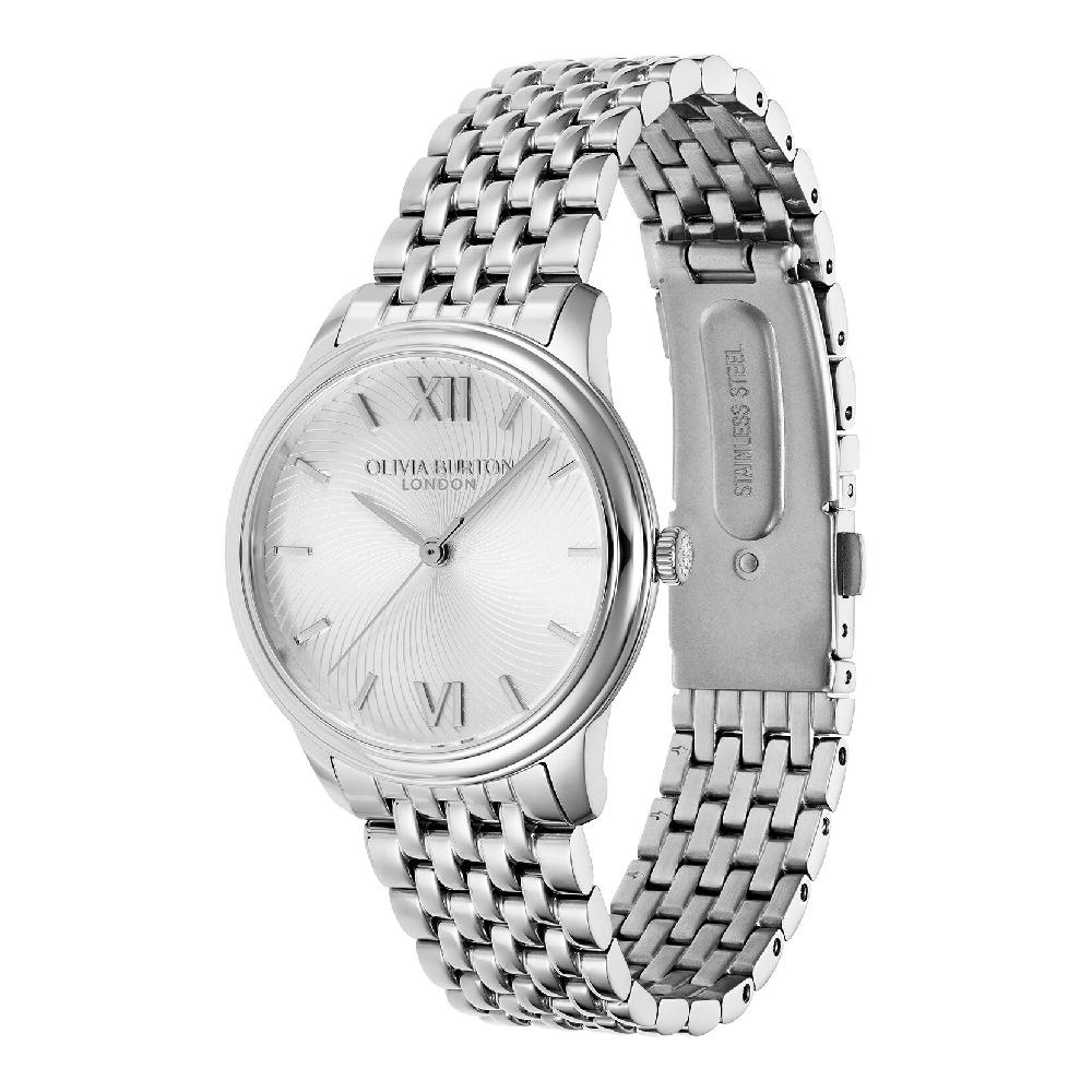 Olivia Burton 32mm Swirl Silver Bracelet Watch