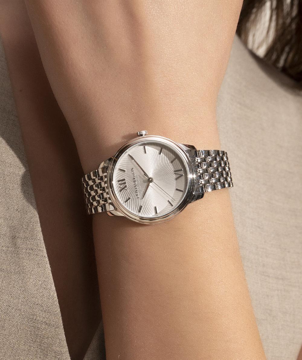 Olivia Burton 32mm Swirl Silver Bracelet Watch