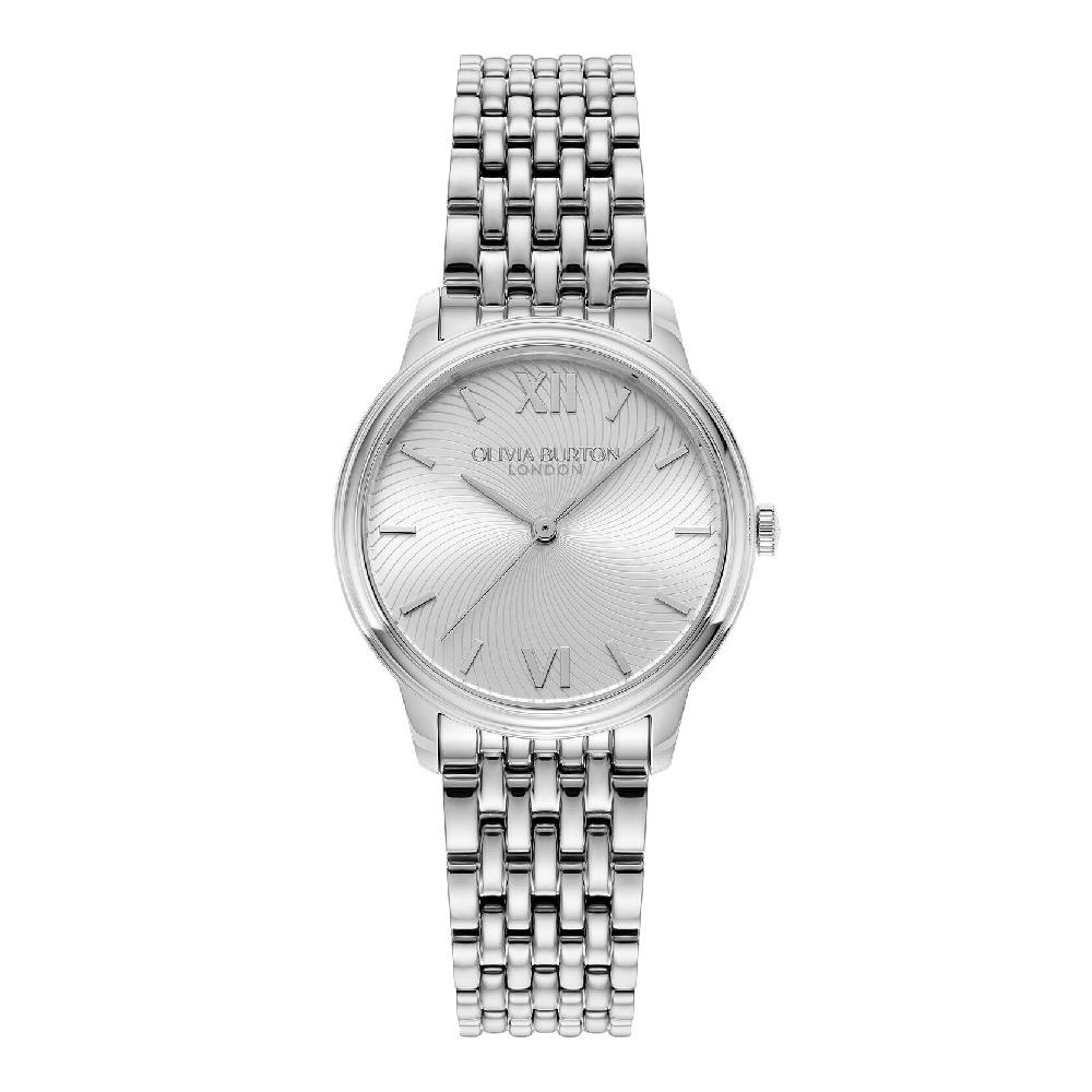 olivia burton 32mm Swirl Silver Bracelet Watch