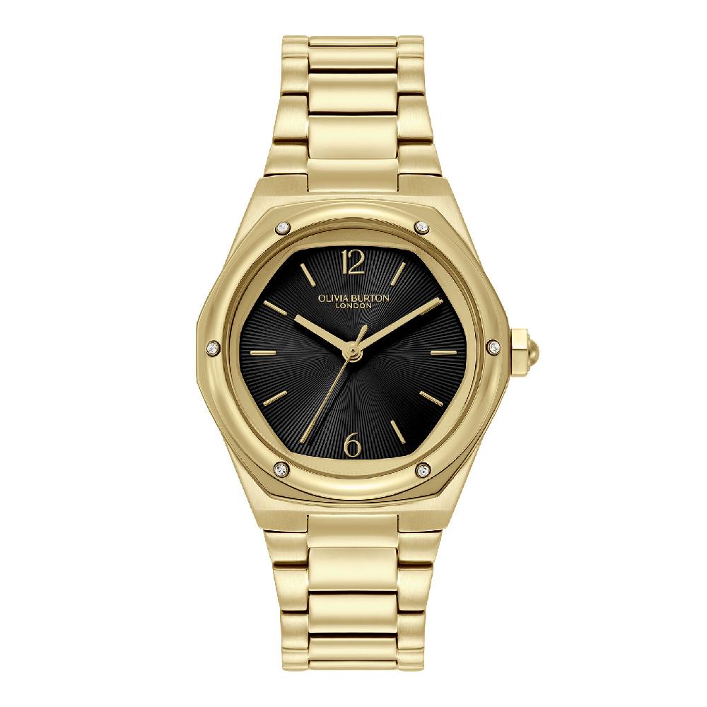 olivia burton 33mm Hexa Black & Gold Bracelet Watch