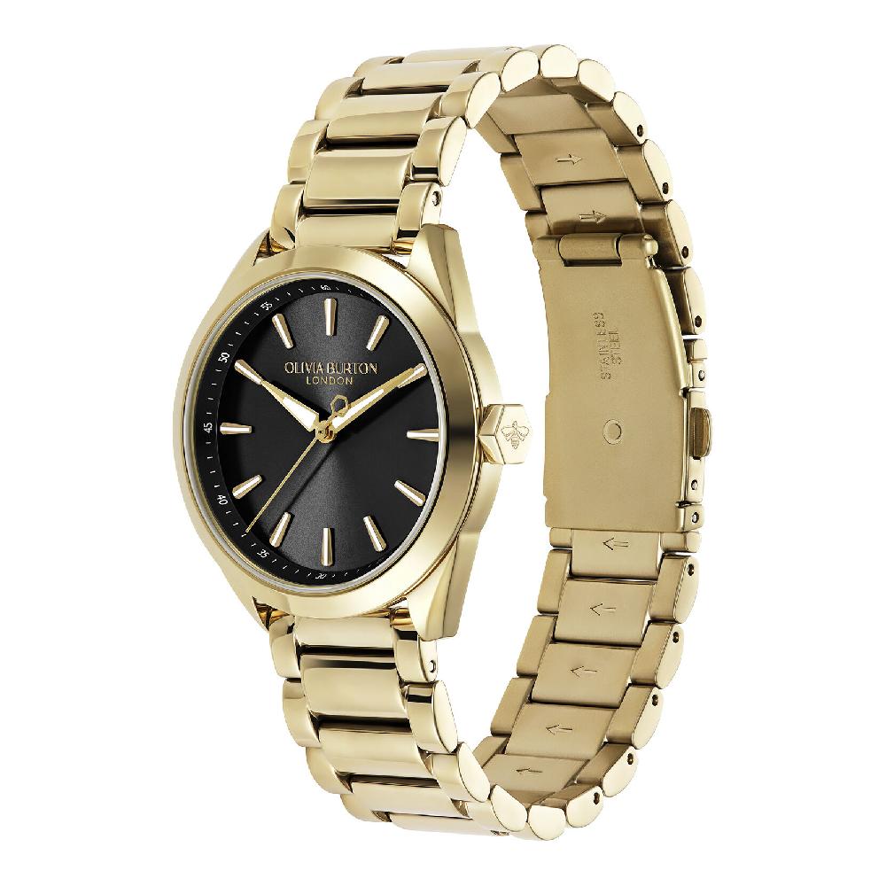 Olivia Burton 34mm Geo Black & Gold Bracelet Watch