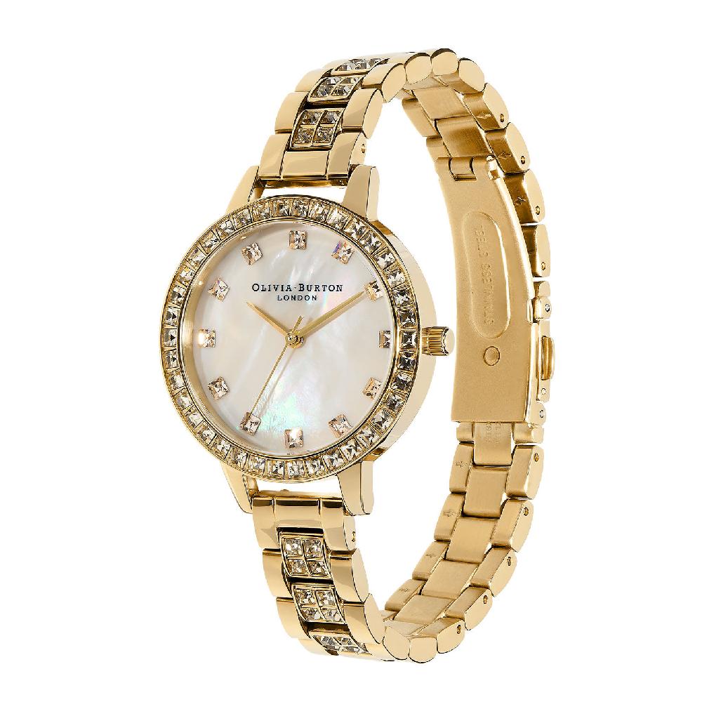 Olivia Burton 34mm White & Gold Bracelet Watch