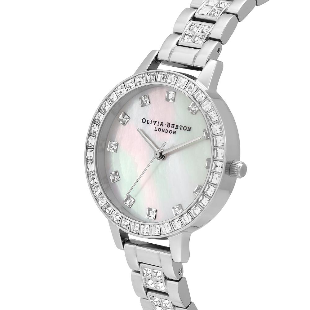 Olivia Burton 34mm White & Silver Bracelet Watch