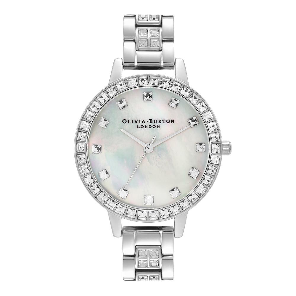 olivia burton 34mm White & Silver Bracelet Watch