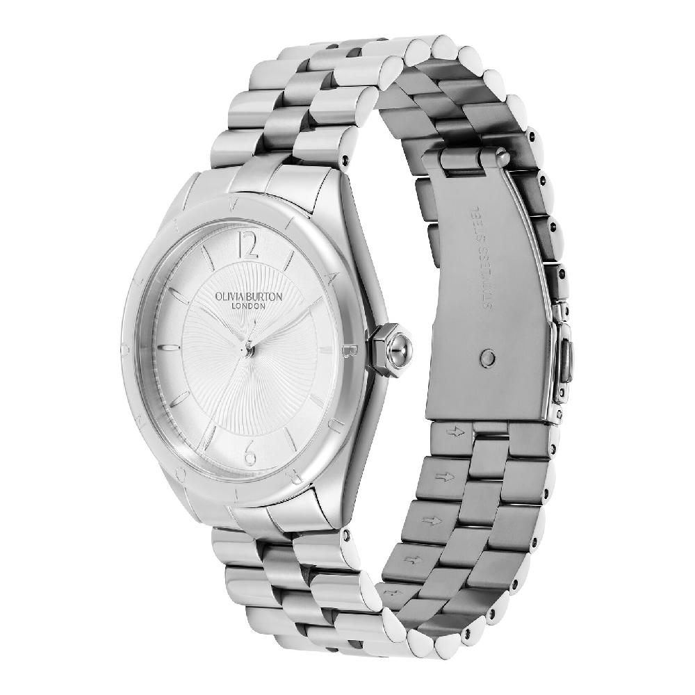 Olivia Burton 36mm Swirled Silver Bracelet Watch