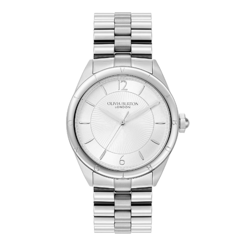 olivia burton 36mm Swirled Silver Bracelet Watch