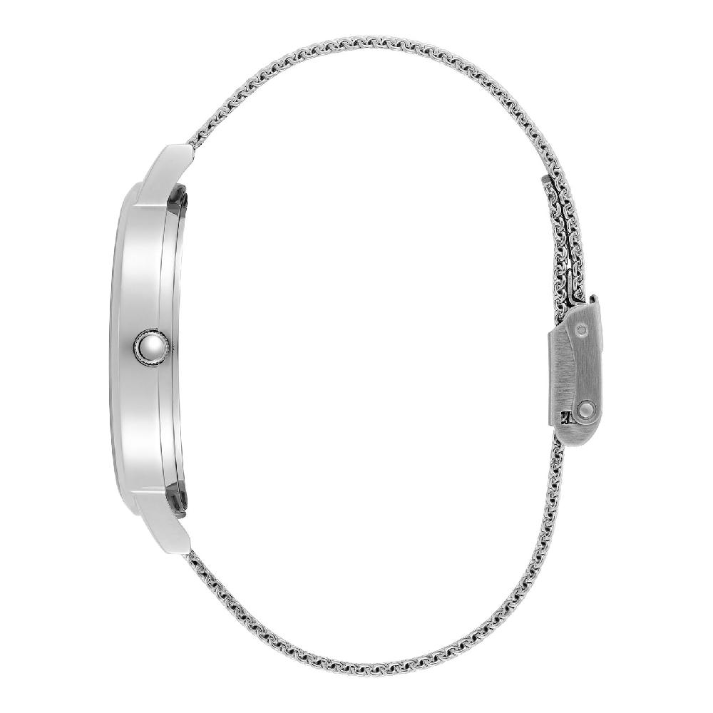 Olivia Burton 38mm White & Silver Mesh Watch