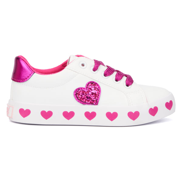Olivia Miller Girl's Heart Outsole Low Top Sneakers