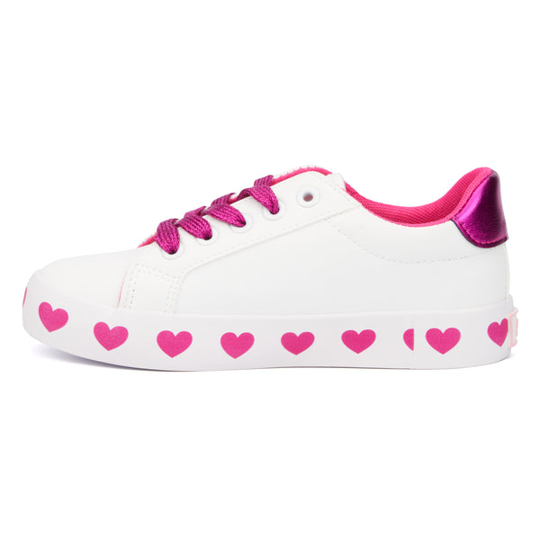 Olivia Miller Girl's Heart Outsole Low Top Sneakers