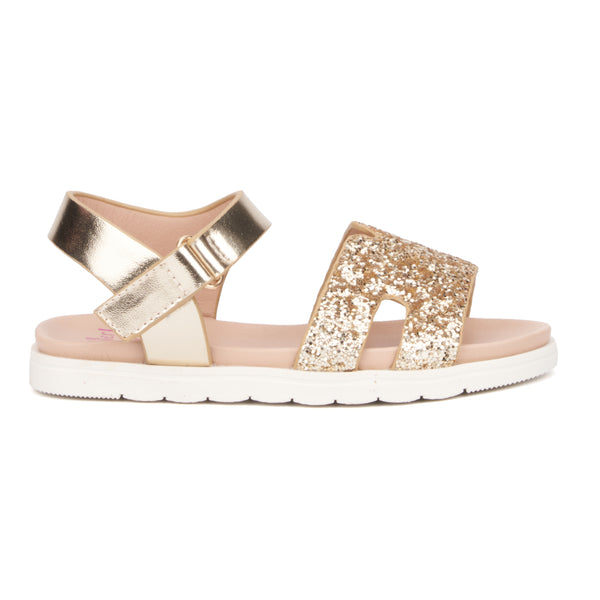 Olivia Miller Girl's Toddler Glitter Glow Slide Sandals