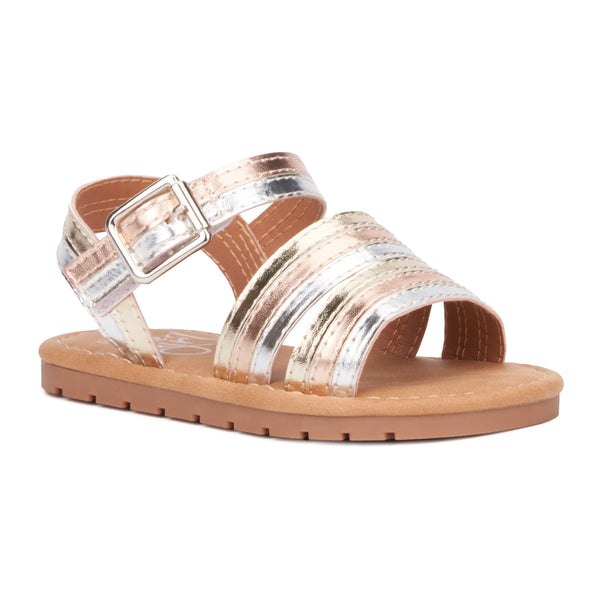 olivia miller Girl's Toddler Rainbow Daze Slide Sandals