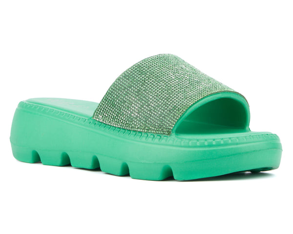 Olivia Miller Women's Glitter Gaze Slide Sandal