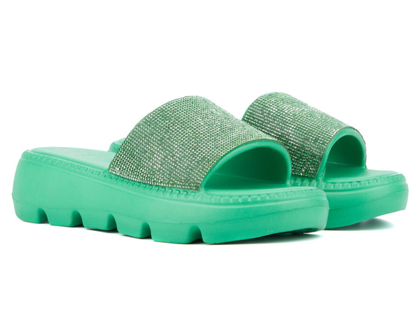 Olivia Miller Women's Glitter Gaze Slide Sandal