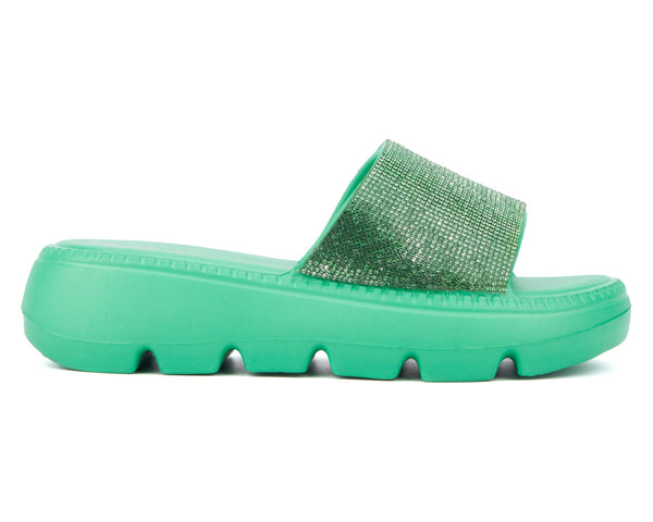 Olivia Miller Women's Glitter Gaze Slide Sandal