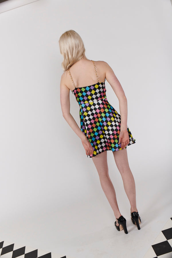 Olivia Rubin Bertie Rainbow Harlequin Sequin Mini Dress SAMPLE