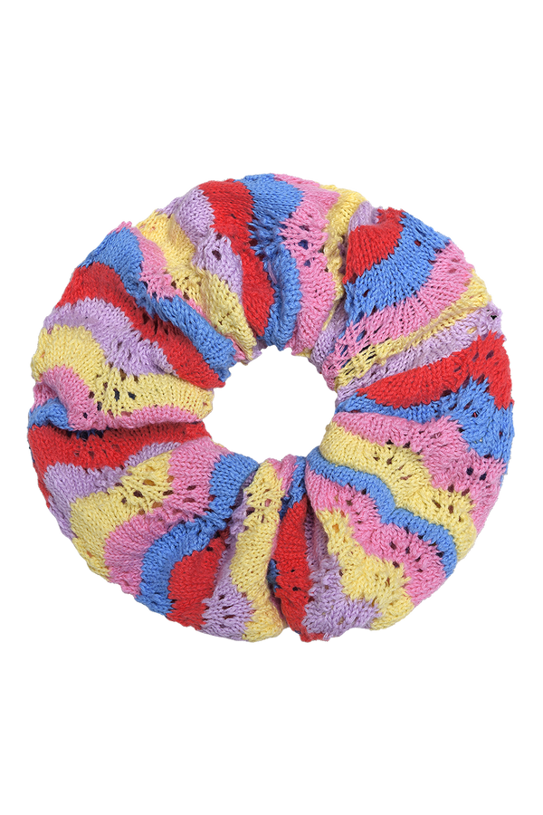olivia rubin Carli Tropical Wiggle Pointelle Scrunchie