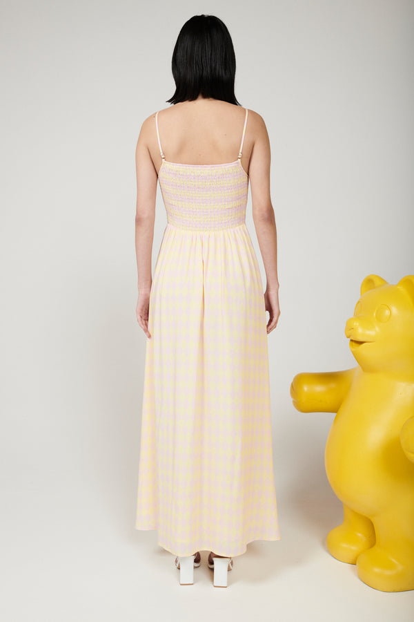 Olivia Rubin Jolene Harlequin Satin Midi Dress SAMPLE