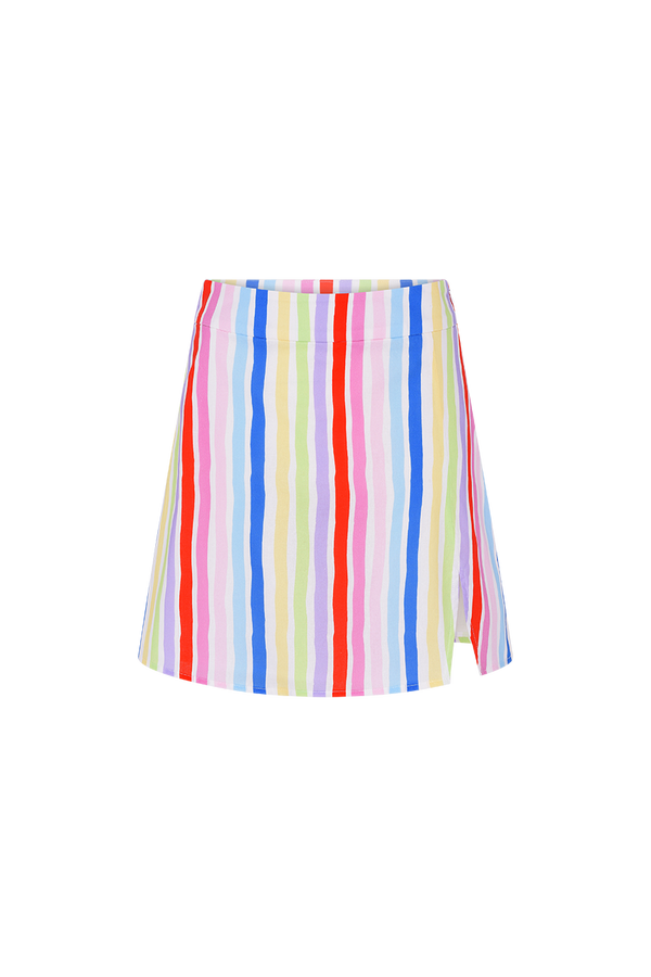 Olivia Rubin Laurie Painted Stripe Cotton Mini Skirt SAMPLE