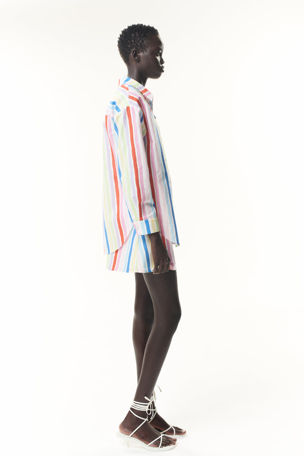 Olivia Rubin Laurie Painted Stripe Cotton Mini Skirt SAMPLE