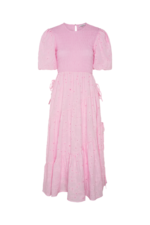 Olivia Rubin Luisa Pink Broderie Anglaise Midi Dress
