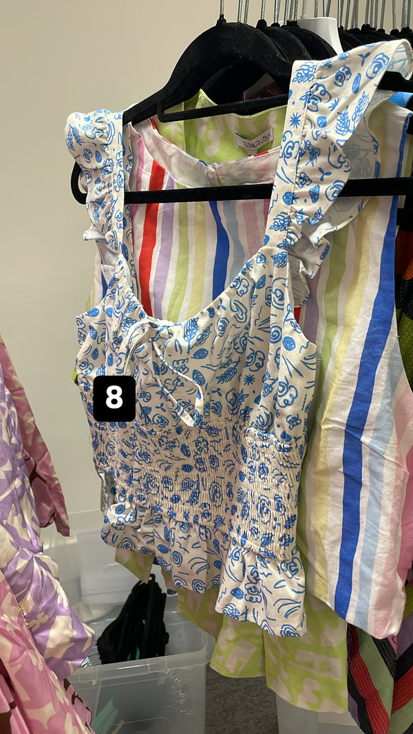 olivia rubin Mabel Mini Sketchy Floral Top SAMPLE NO CUTOUT