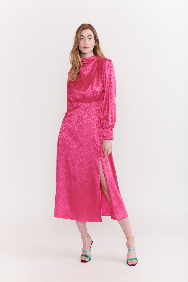 Olivia Rubin Arabella Pink Midi Dress RENTAL