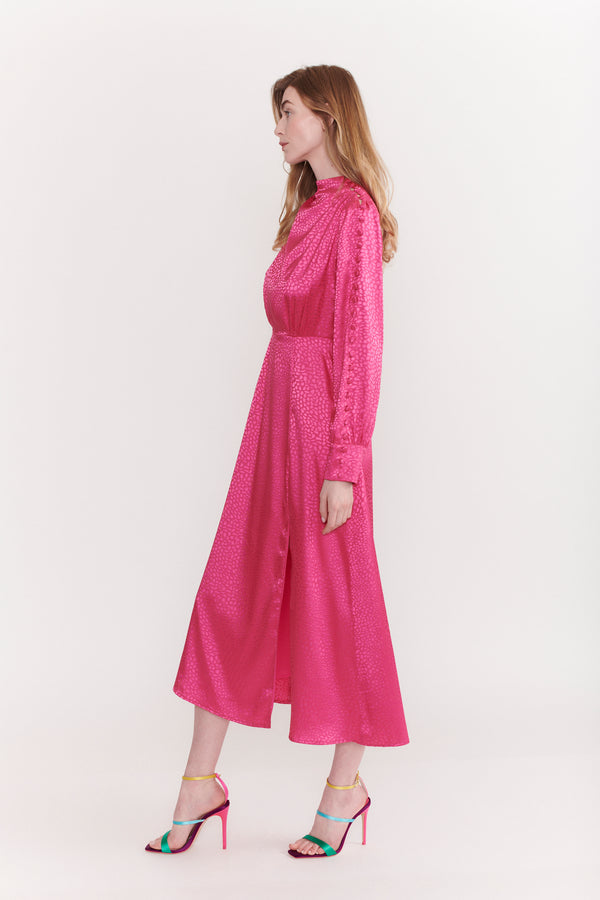 Olivia Rubin Arabella Pink Midi Dress RENTAL