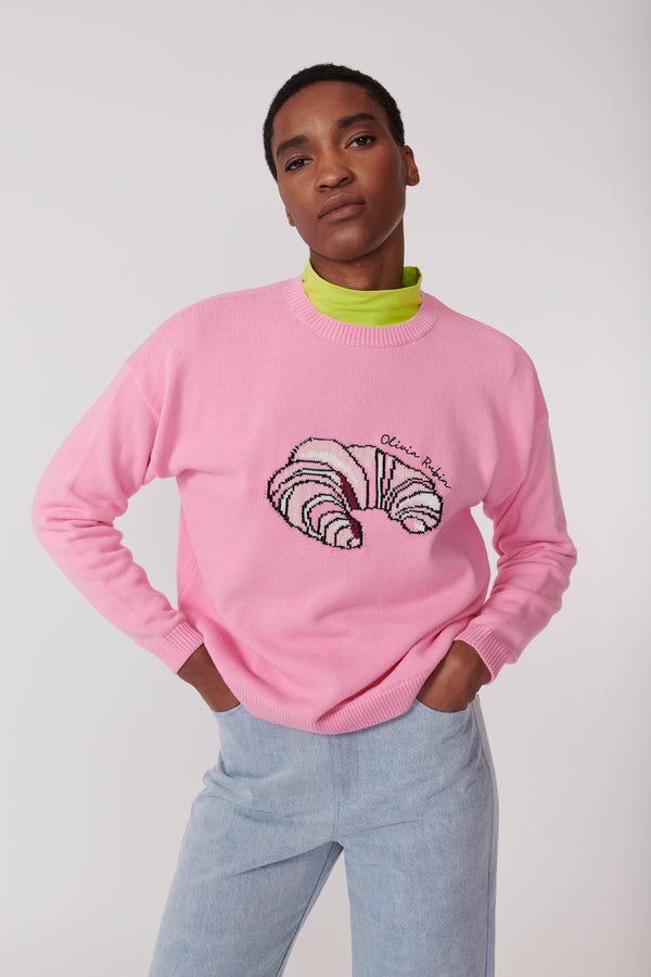 olivia rubin Aria Pink Croissant Jumper