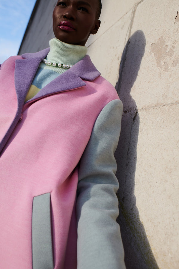 Olivia Rubin Beatrix Pink Colourblock Coat