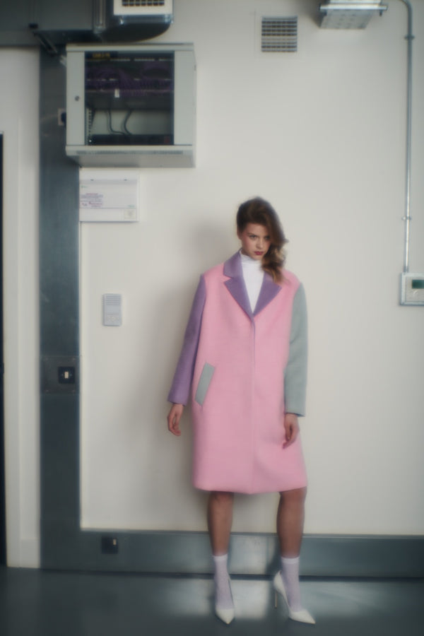 Olivia Rubin Beatrix Pink Colourblock Coat