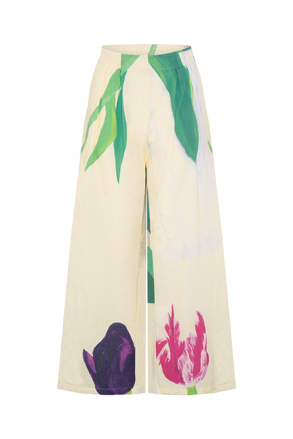 olivia rubin Belle Yellow Tulip Wide Leg Trousers