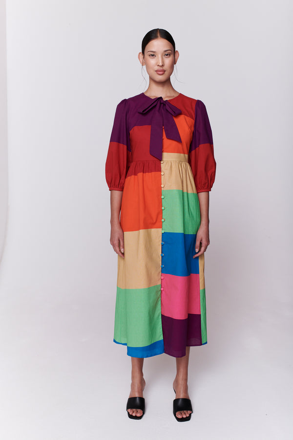 Olivia Rubin Caitlin Colourblock Midi Dress