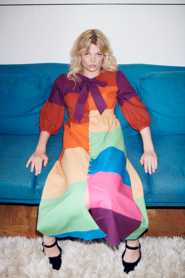 olivia rubin Caitlin Colourblock Midi Dress