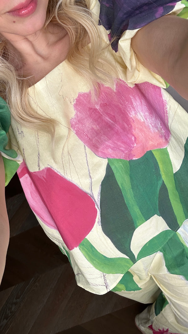 Olivia Rubin Candice Yellow Tulip Cotton Top