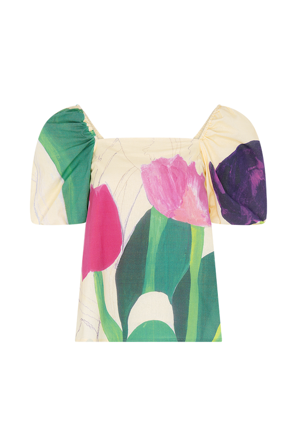 olivia rubin Candice Yellow Tulip Cotton Top