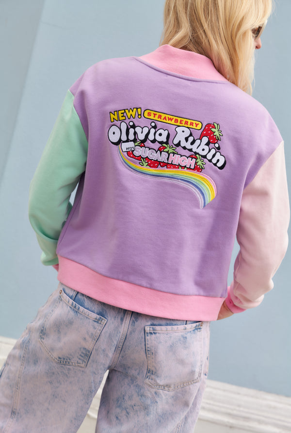 Olivia Rubin Cassia Colourblock Varsity Jacket