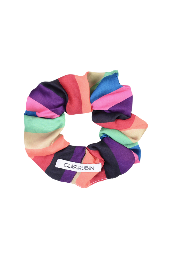 olivia rubin Connie Rainbow Stripe Scrunchie