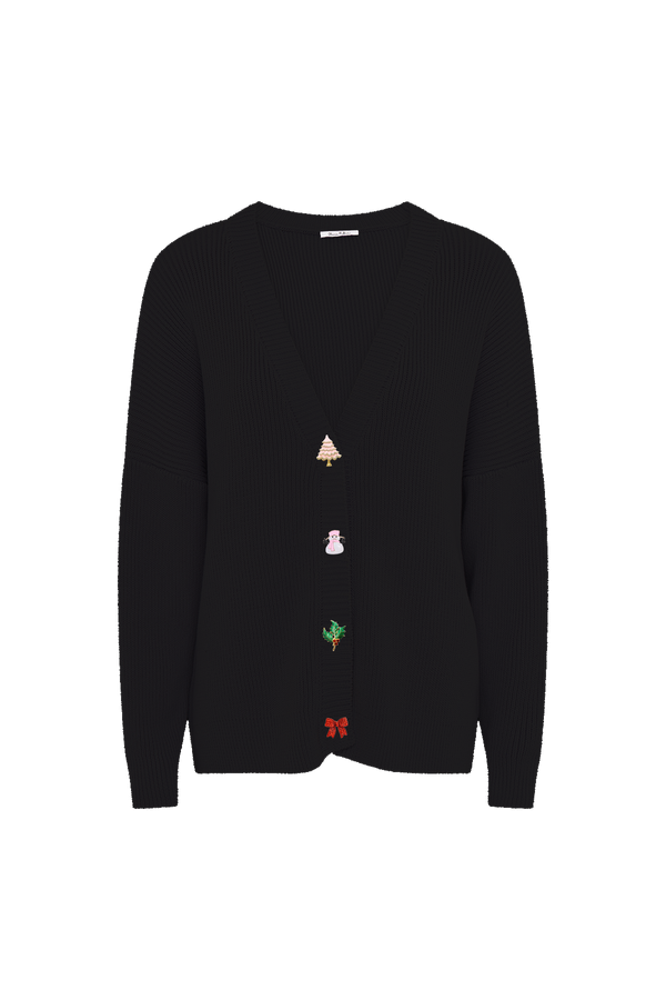 olivia rubin Frankie Black Christmas Cardigan