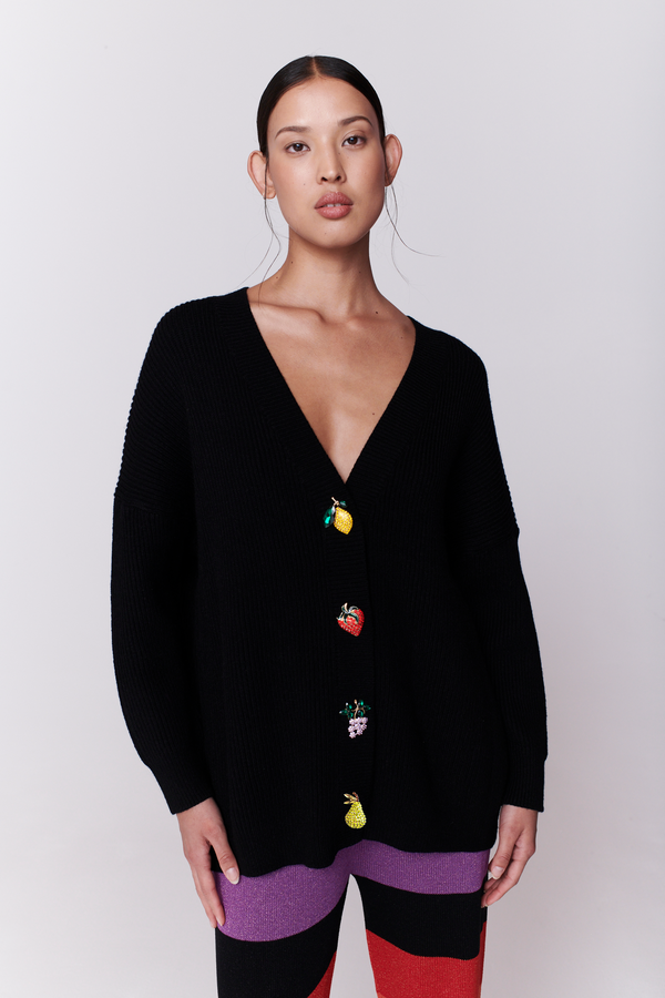 Olivia Rubin Frankie Black Fruit Cardigan