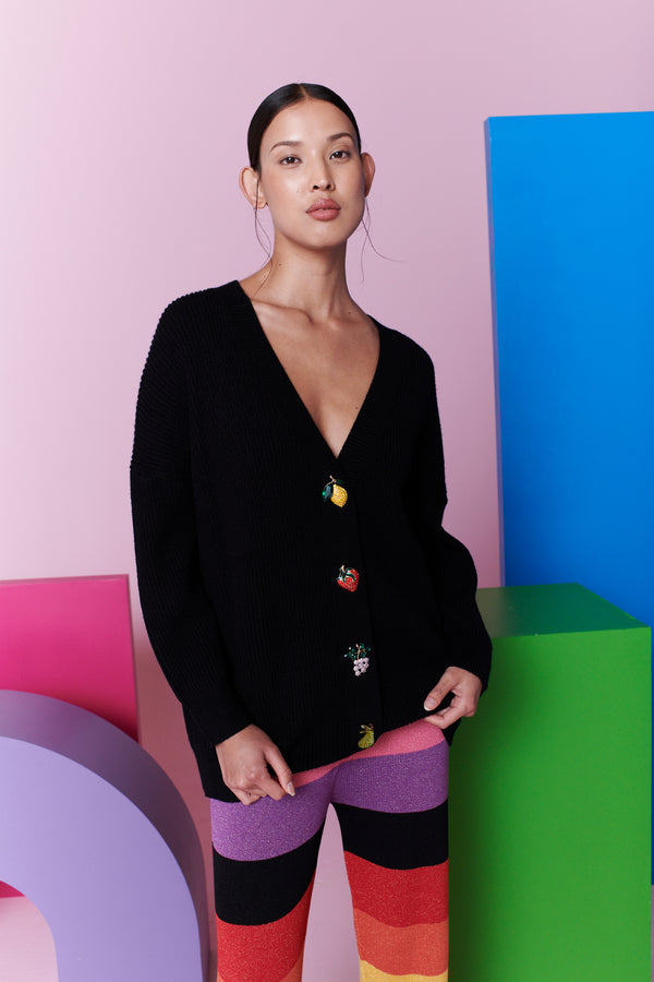 Olivia Rubin Frankie Black Fruit Cardigan
