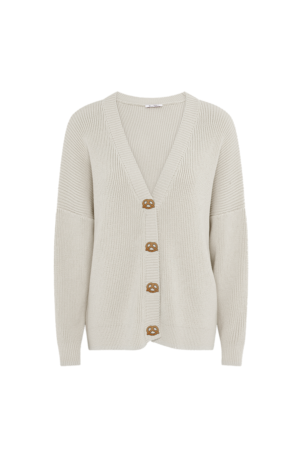 olivia rubin Frankie Cream Pretzel Cardigan