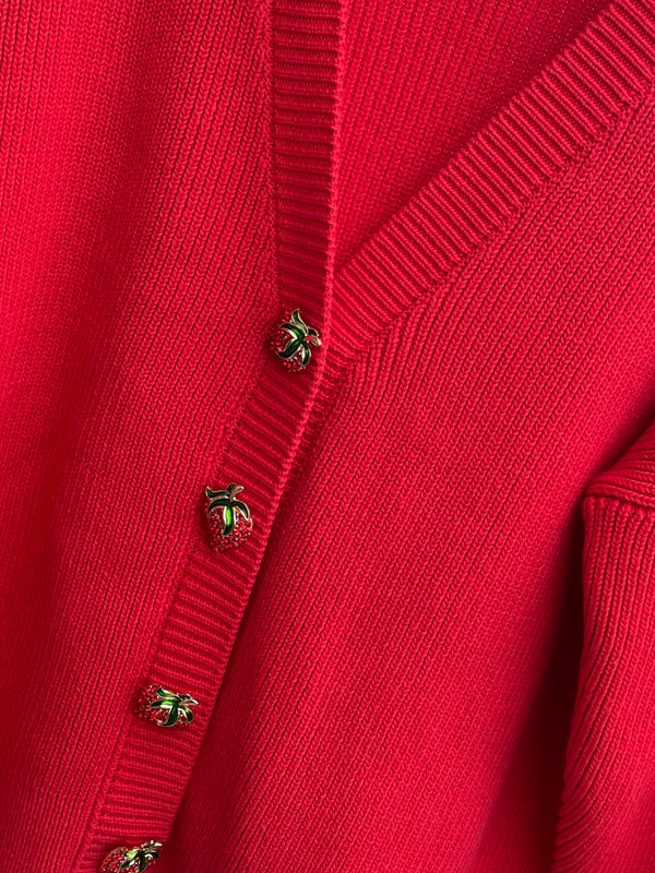 Olivia Rubin Frankie Red Strawberry Cardigan