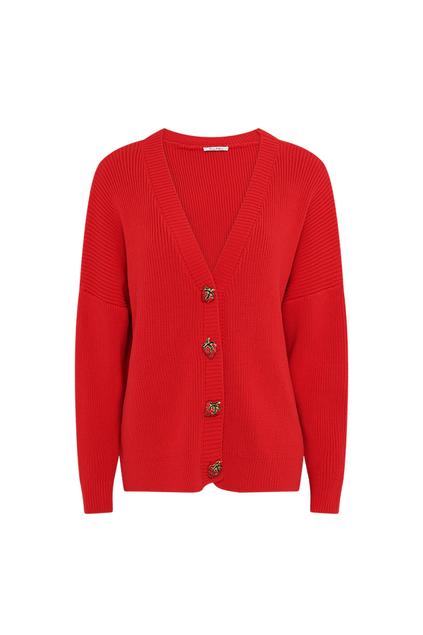 olivia rubin Frankie Red Strawberry Cardigan