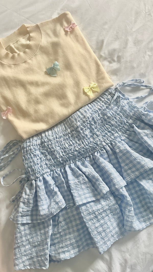 Olivia Rubin Jayne Cream Knit Jumper With Bows