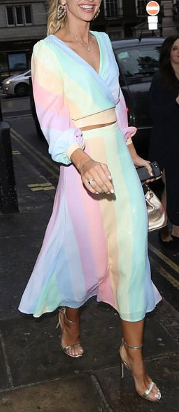 Olivia Rubin Kendall Pastel Stripe Sequin Top