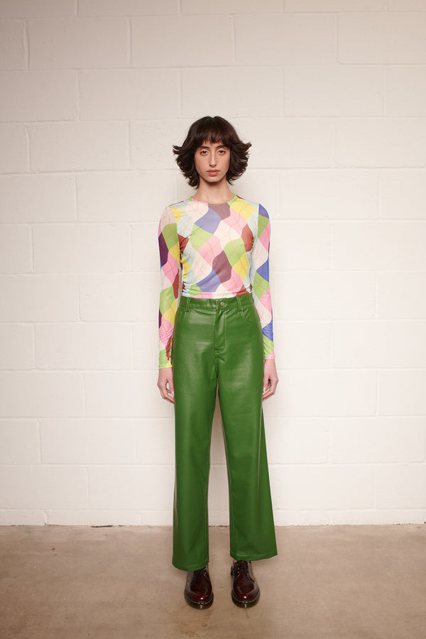 Olivia Rubin Kesia Argyle Mesh Top