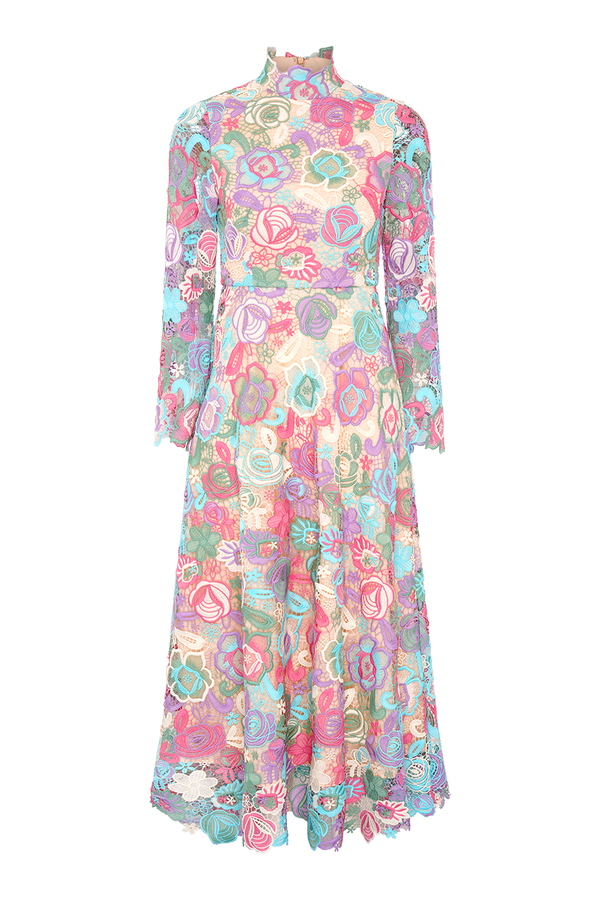 olivia rubin Lola Pink Guipure Lace Dress RENTAL